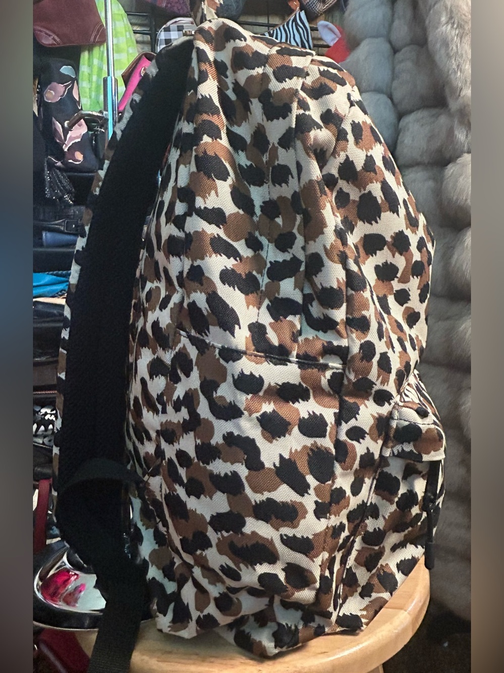 Herschel Supply Co. Leopard Print Backpack in Black, Brown & Cream - Picture 3 of 12